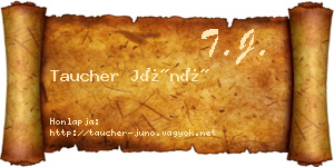 Taucher Júnó névjegykártya